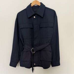 Bobbles & Lace Navy Belted Jacket